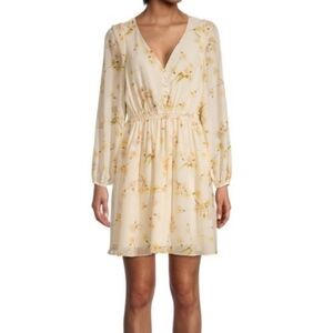 Madewell Cream Floral Long Sleeve Dress Size L